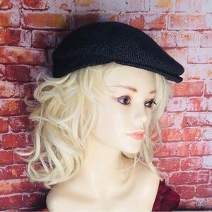 Vintage Gray Wool Herringbone Newsboy Cabbie Hat